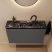 MONDIAZ TURE-DLUX Meuble toilette - 80cm - Dark Grey - EDEN - vasque Lava - position centrale - 1 trou de robinet SW1103743