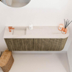 Mondiaz JOYA-DLUX Meuble de salle de bains 101,6cm - arrondi droite couleur Dusk - Vasque FAYE position Gauche 1 trou de robinet couleur Meli. SW1425852