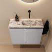 MONDIAZ TURE-DLUX Meuble WC 60cm Plata. EDEN lavabo Glace position droite. Sans trou de robinet. SW1103442