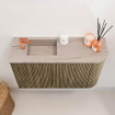 Mondiaz JOYA-DLUX Meuble de toilette 71,6 cm - arrondi droit couleur Dusk - Vasque FAYE position Gauche 1 trou de robinet couleur Saba. SW1426080