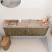 Mondiaz JOYA-DLUX 111.6cm toiletmeubel - ronding rechts kleur Dusk - Wastafel FAYE positie Links 1 kraangat kleur Arena. SW1425776