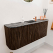 Mondiaz JOYA-DLUX 103.2cm toiletmeubel - ronding links en rechts kleur Walnut - Wastafel FAYE positie Midden 1 kraangat kleur Sombra. SW1424769