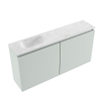 MONDIAZ TURE-DLUX Meuble toilette - 100cm - Greey - EDEN - vasque Opalo - position gauche - 1 trou de robinet SW1104372