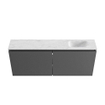 MONDIAZ TURE-DLUX meuble de toilettes 120 cm Dark Grey. Lavabo EDEN Opalo position droite. Sans trou de robinet. SW1104304