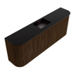 Mondiaz JOYA 113.2cm meuble de salle de bains - arrondi gauche et droite couleur Walnut - Vasque FAYE position Milieu 1 trou de robinet couleur Urban SW1421408