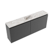 MONDIAZ TURE-DLUX 120cm toiletmeubel Dark Grey. EDEN wastafel Glace positie midden. Zonder kraangat. SW1103294