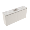 MONDIAZ TURE-DLUX meuble de toilette 100 cm Linen. Lavabo EDEN Glace position milieu. Avec 1 trou de robinet. SW1103340