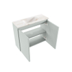 MONDIAZ TURE-DLUX Meuble toilette - 60cm - Greey - EDEN - vasque Frappe - position centrale - 1 trou de robinet SW1102802