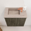Mondiaz JOYA-DLUX 40cm meuble de toilette - couleur Shadow - Vasque FAYE position Gauche 1 trou de robinet couleur Saba. SW1425087
