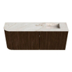 Mondiaz JOYA-DLUX 101.6cm meuble de salle de bains - arrondi gauche couleur Walnut - Vasque FAYE position droite Sans trou de robinet couleur Frappe. SW1422319