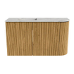 Mondiaz JOYA-DLUX 71.6cm toiletmeubel - ronding rechts kleur Oak - Wastafel FAYE positie Links Zonder kraangat kleur Glace. SW1421993