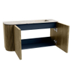 Mondiaz JOYA-DLUX Meuble de toilette 81,6cm - arrondi gauche couleur Dusk - Vasque FAYE position Droite 1 trou de robinet couleur Nata SW1425927