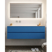 Mondiaz VICA ensemble de meuble de salle de bain - 150cm - meuble sous-vasque jeans - 2 tiroirs - lavabo moon gauche - sans trou de robinet version XL 60cm de haut SW1090926