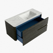 Mondiaz CIRO-DLUX Ensemble de meubles de salle de bains - 110x45x50cm - vasque en solid surface Opalo - 1 bassin à droite - sans trous de robinet - 2 tiroirs - Shadow SW1532395