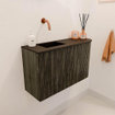 Mondiaz JOYA 71.6cm meuble de salle de bains - arrondi droit couleur Shadow - Vasque FAYE position Gauche Sans trou de robinet couleur Urban SW1421535
