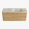 Mondiaz CIRO-DLUX Badkamermeubelset - 120x45x50cm - Solid surface wastafel Frappe - 1 wasbak Rechts - 1 kraangat - 2 lades - Oak SW1481387