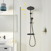 Grohe Vitalio Joy douchesysteem thermostatisch cooltouch met hoofddouche Ø26cm en handdouche Ø11cm mat zwart SW1126862