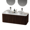 Royal Plaza Terra Edge Meuble sous-vasque - 120 cm - nervuré - 2 tiroirs - angles arrondis - châtaignier (noyer) SW1449115