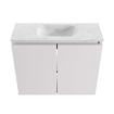 MONDIAZ TURE-DLUX Meuble toilette - 60cm - Cale - EDEN - vasque Opalo - position centrale - sans trou de robinet SW1104191