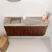 Mondiaz JOYA-DLUX 91.6cm meuble de toilette - arrondi droit couleur Ruby - Vasque FAYE position Gauche 1 trou de robinet couleur Oza SW1425542