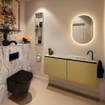 MONDIAZ TURE-DLUX Meuble toilette - 120cm - Oro - EDEN - vasque Glace - position droite - 1 trou de robinet SW1103456