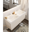 Mondiaz VICA ensemble de meuble de salle de bain - 120cm - meuble sous-vasque lin - 4 tiroirs - lavabo nuage double - 2 trous de robinet - miroir LED - version XL 60cm de haut SW1098337