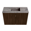 Mondiaz JOYA-DLUX 60cm toiletmeubel - kleur Walnut - Wastafel FAYE positie Midden Zonder kraangat kleur Sombra. SW1424715