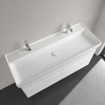 Villeroy & Boch Collaro lavabo meuble - 120x47cm - sans trop-plein 2 trous de robinet en stone white SW358331