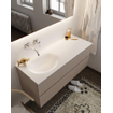 Mondiaz VICA ensemble de meuble de salle de bain - 120cm - meuble sous-vasque fumée - 2 tiroirs - lavabo lune gauche - sans trou de robinet version XL 60cm de haut SW1089756