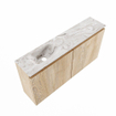 MONDIAZ TURE-DLUX Meuble toilette - 100cm - Washed Oak - EDEN - vasque Glace - position gauche - 1 trou de robinet SW1103585