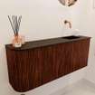 Mondiaz JOYA 101.6cm toiletmeubel - ronding links kleur Ruby - Wastafel FAYE positie Rechts Zonder kraangat kleur Urban. SW1421876