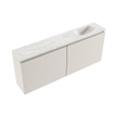 MONDIAZ TURE-DLUX Meuble toilette - 120cm - Linen - EDEN - vasque Ostra - position droite - 1 trou de robinet SW1104962