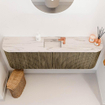 Mondiaz JOYA-DLUX 123.2cm toiletmeubel - ronding links en rechts kleur Dusk - Wastafel FAYE positie Midden 1 kraangat kleur Nata. SW1425954