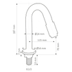 Differnz Robinet lave-mains - 19cm - courbé - gunmetal SW976721
