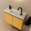 MONDIAZ TURE-DLUX Meuble toilette - 60cm - Ocher - EDEN - vasque Opalo - position centrale - 1 trou de robinet SW1104390