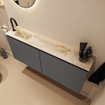 MONDIAZ TURE-DLUX Meuble toilette - 120cm - Dark Grey - EDEN - vasque Frappe - position gauche - 1 trou de robinet SW1102723