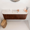 Mondiaz JOYA-DLUX 103.2cm toiletmeubel - ronding links en rechts kleur Ruby - Wastafel FAYE positie Midden 1 kraangat kleur Ostra. SW1423827