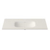 Saniclass Flow Meuble lavabo - 101x46x1.5cm - trop-plein - 1 vasque centrale - sans trous de robinet - solid surface blanc mat SW1224149