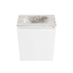 MONDIAZ TURE-DLUX Meuble toilette - 40cm - Talc - EDEN - vasque Glace - position centrale - sans trou de robinet SW1103093