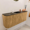 Mondiaz JOYA-DLUX 103.2cm toiletmeubel - ronding links en rechts kleur Oak - Wastafel FAYE positie Midden 1 kraangat kleur Lava. SW1422087