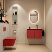 MONDIAZ TURE-DLUX Meuble toilette - 80cm - Fire - EDEN - vasque Opalo - position centrale - 1 trou de robinet SW1104294
