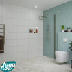 FugaFlow Eccelente Vetro Douche à l'italienne - 40x200cm - verre satiné - Gunmetal brossé SW1124869