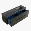 Mondiaz CIRO-DLUX Ensemble de meubles de salle de bains - 150x45x50cm - Vasque solid surface Lava - 1 lavabo à droite - sans trous de robinet - 4 tiroirs - Shadow SW1532486