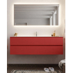 Mondiaz VICA ensemble de meuble de salle de bain - 150cm - meuble sous-vasque fire - 2 tiroirs - lavabo cloud milieu - 1 trou de robinet - miroir LED - version XL 60cm haut SW1098011