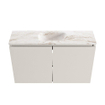 MONDIAZ TURE-DLUX Meuble toilette - 80cm - Linen - EDEN - vasque Frappe - position centrale - sans trou de robinet SW1102824