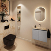MONDIAZ TURE-DLUX Meuble toilette - 60cm - Plata - EDEN - vasque Frappe - position droite - sans trou de robinet SW1102931