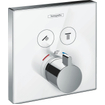 Hansgrohe ShowerSelect Ensemble de finition verre pour thermostat encastré avec inverseur pour 2 fonctions de douche blanc/chrome SW28969