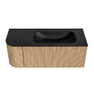 MONDIAZ KURVE 115cm Meuble salle de bain avec module 25 G - couleur Oak - 1 tiroir - 1 porte - vasque BIG SMALL droite - sans trous de robinet - Urban SW1138402