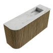 Mondiaz JOYA-DLUX Meuble de salle de bains 81,6cm - arrondi gauche couleur Dusk - Vasque FAYE position droite Sans trou de robinet couleur Opalo SW1423331