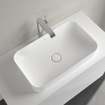 Villeroy & Boch Finion vasque à poser - sans trou de robinetterie 60x35cm - Ceramic+ sans trop-plein stone white SW209544